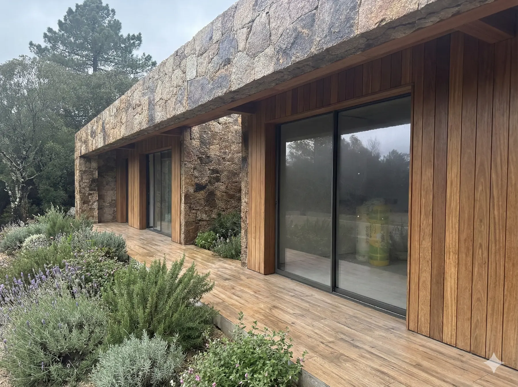 Villa Terra — stone and timber façade