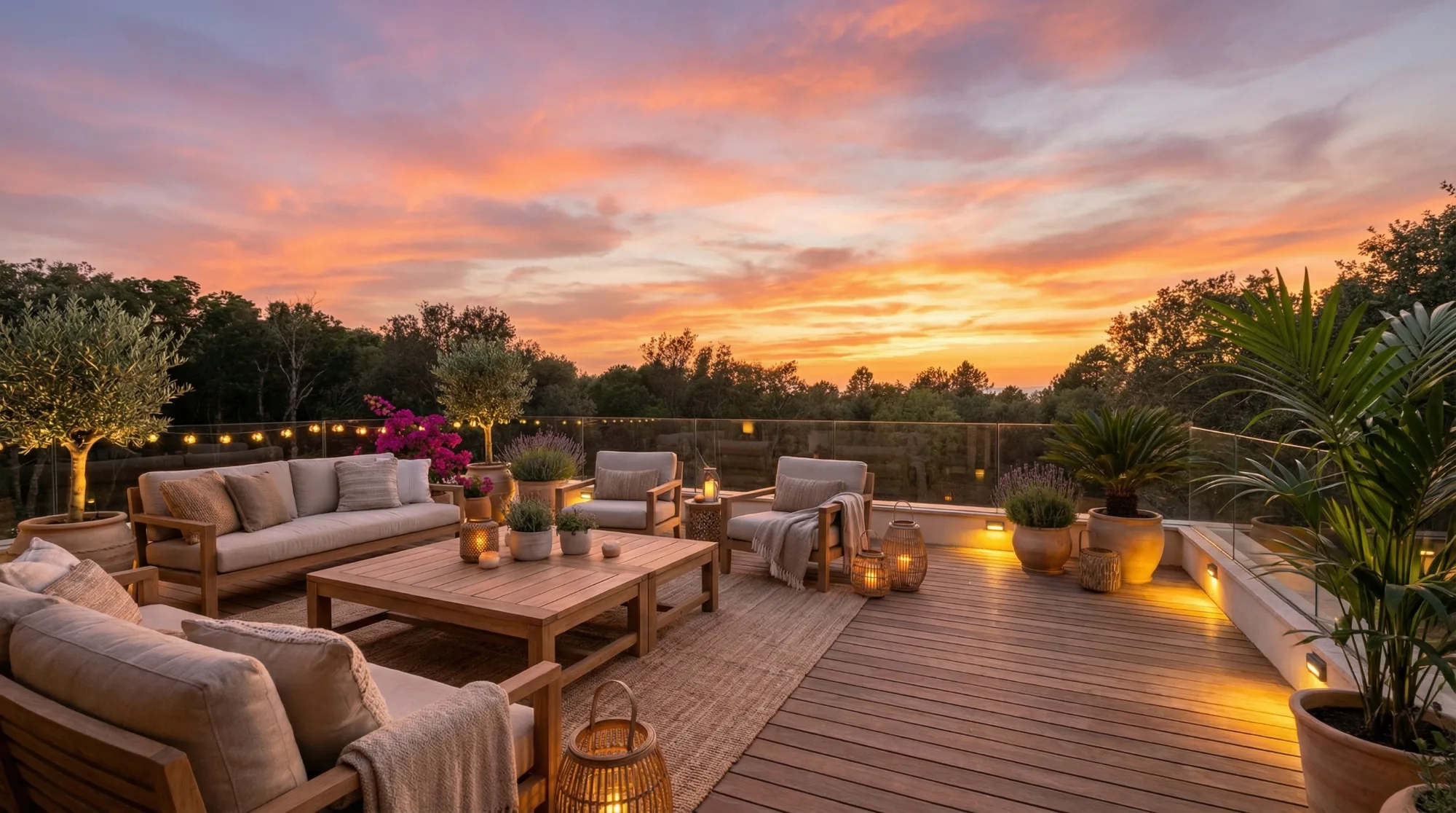 Terrace at sunset
